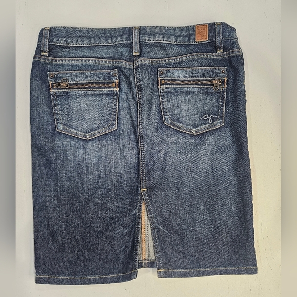 Guess Jeans 90s Y2k Blue Denim Pencil Skirt with back slit. size 28. - Picture 5 of 6